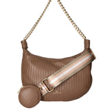 Zelia Nova Borsa a spalla da donna Vera pelle 03818-S11 TAUPE SCURO Chiara Ferretti