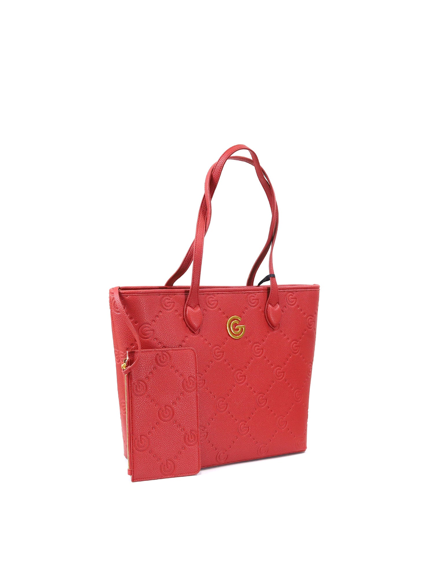 Borsa a spalla da donna 100% pelle vegana PU GGB023RED Gabriella G Firenze