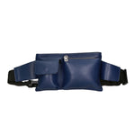 Aisha 04733-D24 BLU BLUE Marsupio da donna in vera pelle + canvas Gave Lux