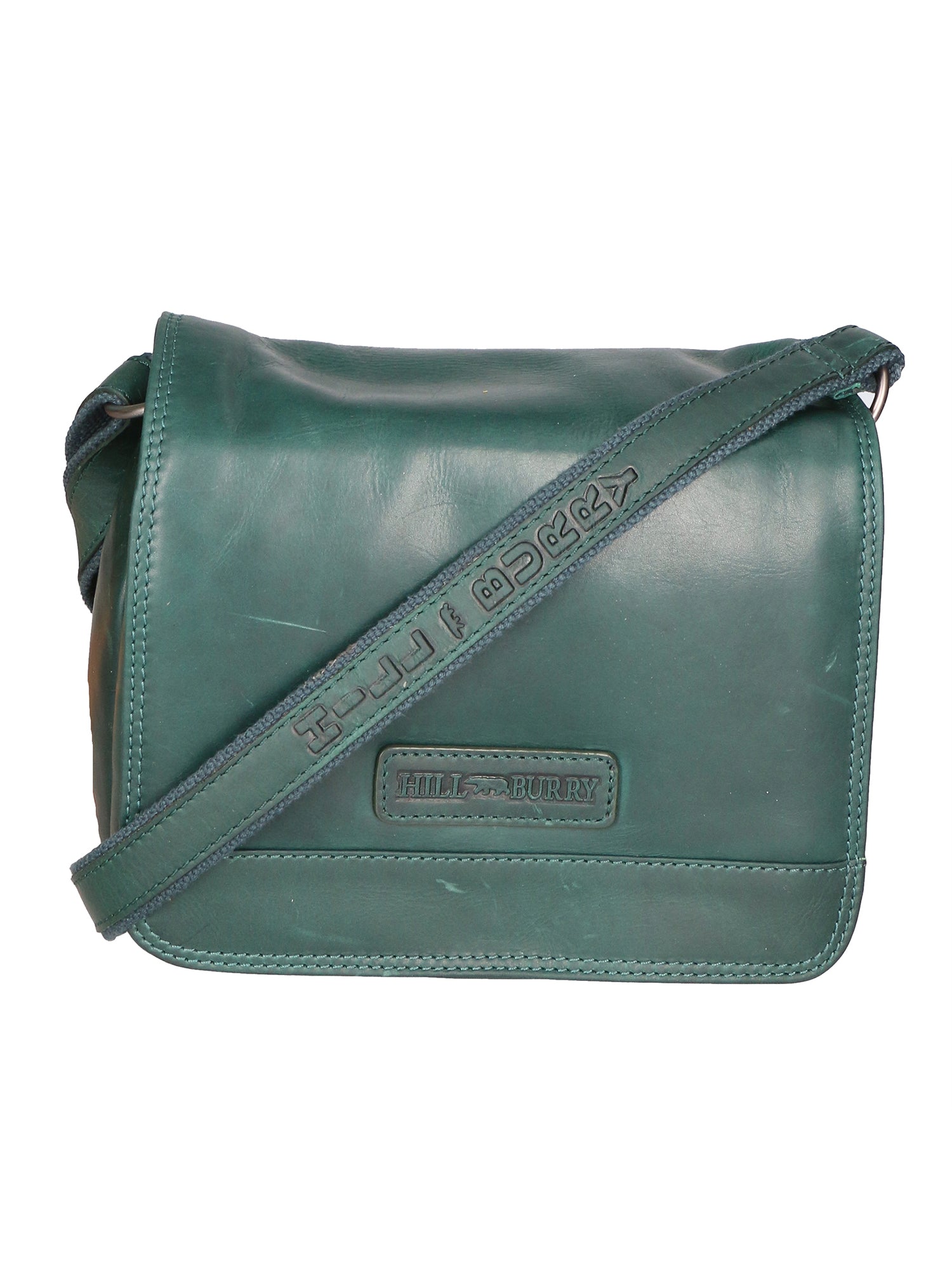 Borsa a tracolla da uomo 100% vera pelle HILB-3201-PETROLIO Hill Burry