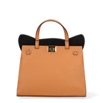 Arancia Borsa a mano da donna 100% pelle 8969-CUOIO+NOCCIOLA Gave Lux