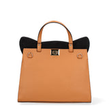 Arancia Borsa a mano da donna 100% pelle 8969-CUOIO+NOCCIOLA Gave Lux