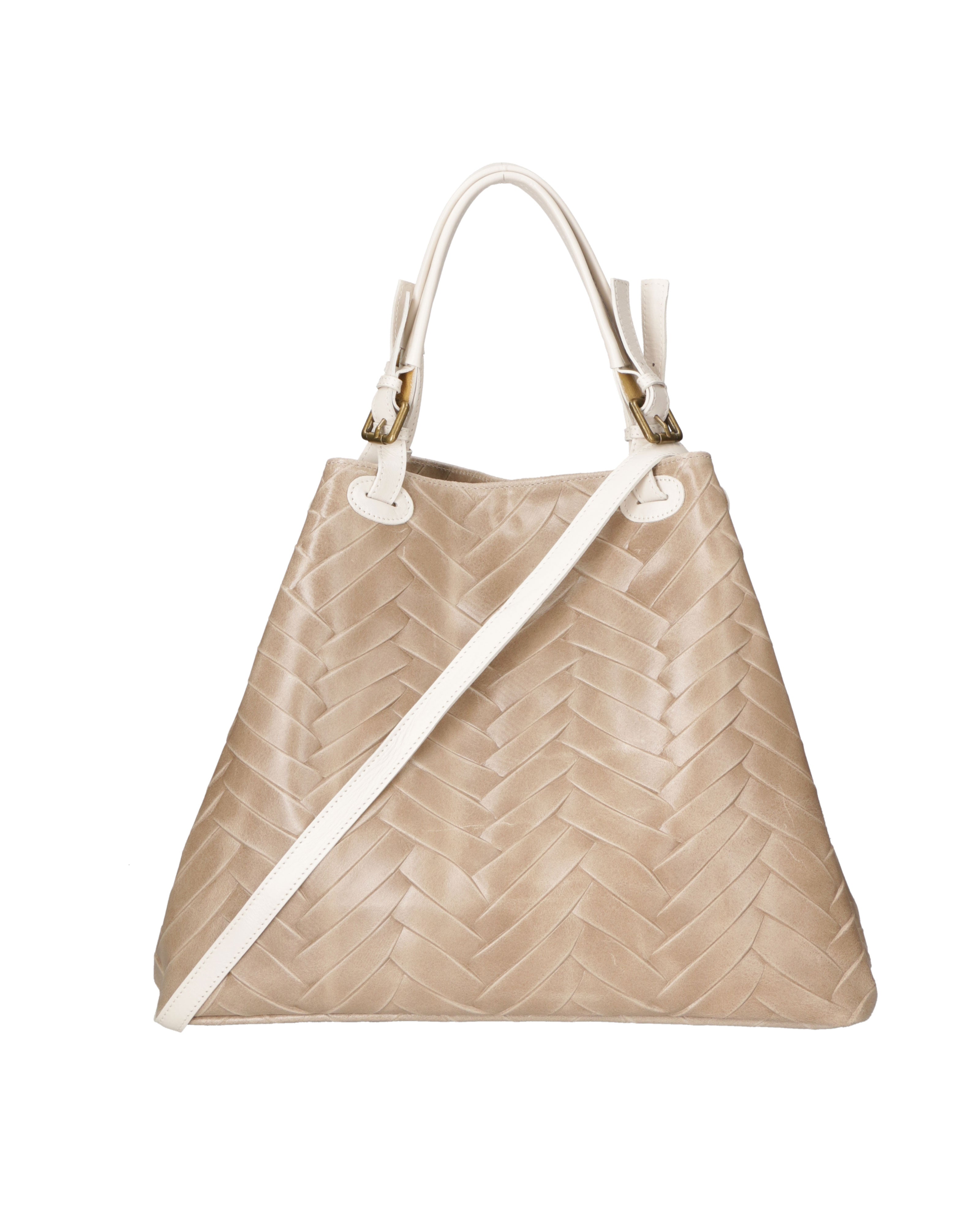 Crystalline Chic Borsa a spalla da donna Vera pelle 03631-004 TAUPE Chiara Ferretti
