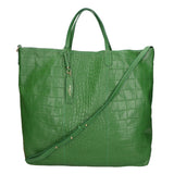 Borsa a mano da donna Vera pelle stampata coccodrillo MYB-7043-SS-S47 VERDE MELA My Best Bag