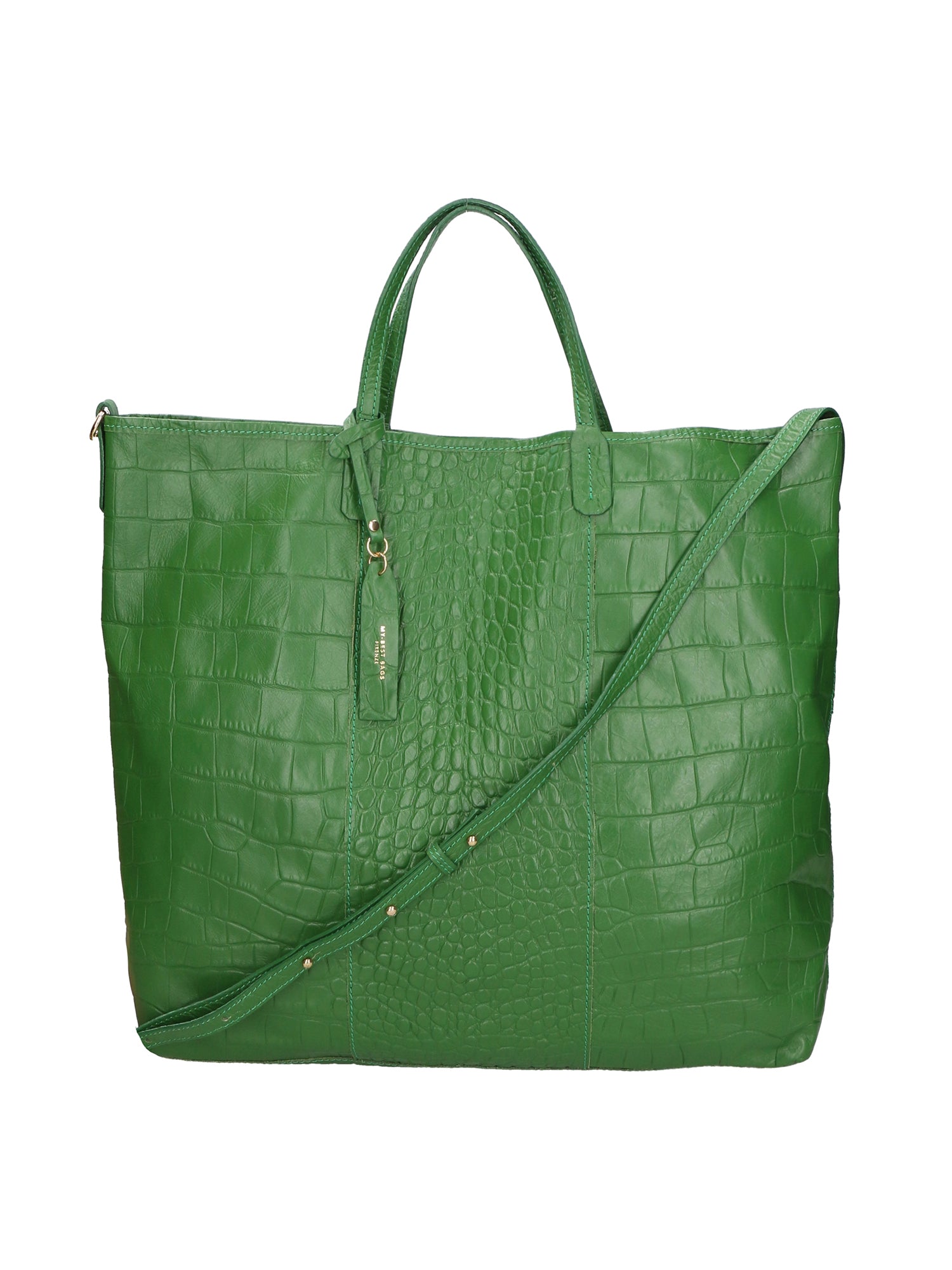 Borsa a mano da donna Vera pelle stampata coccodrillo MYB-7043-SS-S47 VERDE MELA My Best Bag