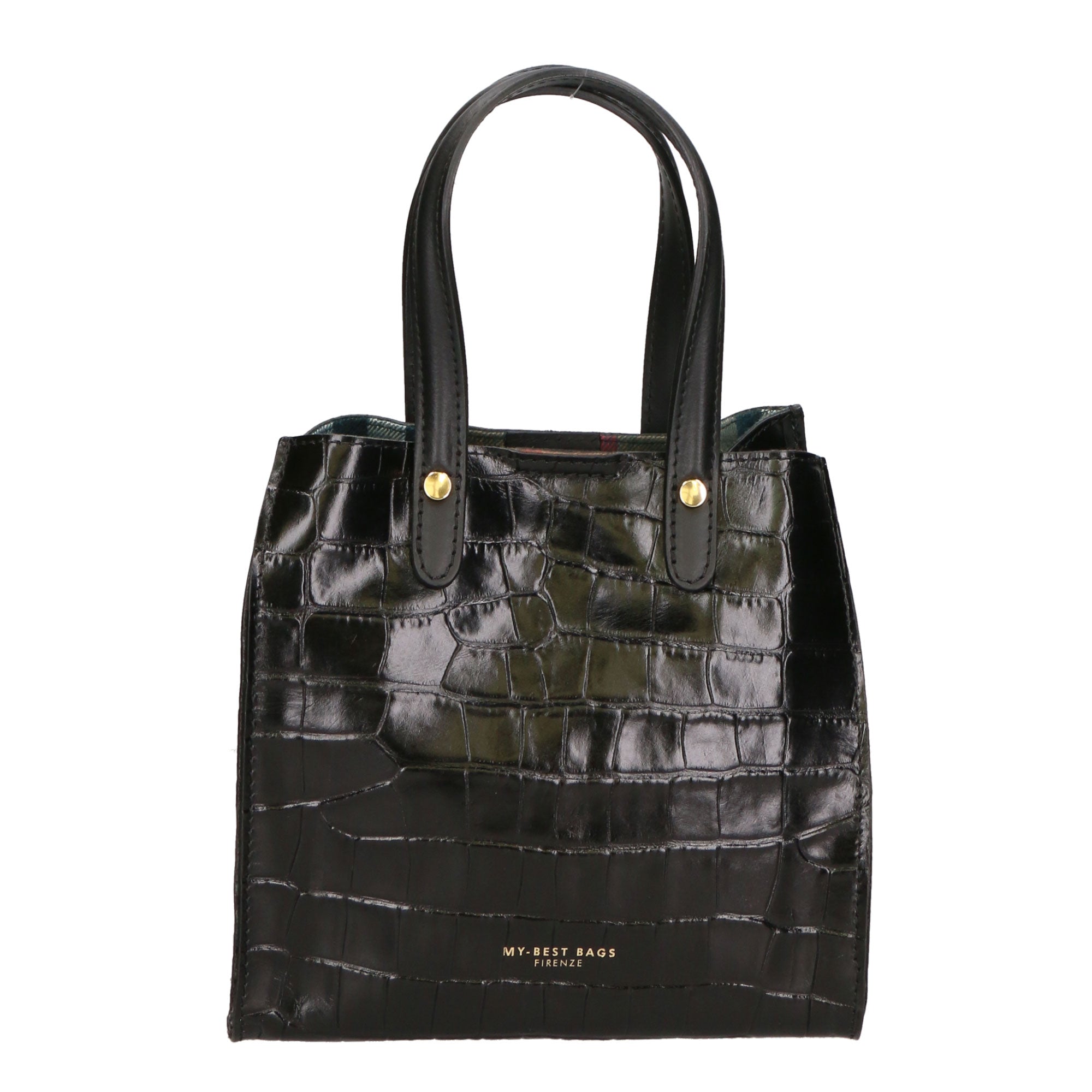 Borsa a mano da donna Pelle Croco Stampata MYB-6027-FW-C28 NERO My Best Bag