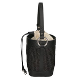 Borsa a secchiello da donna Misto pelle e tessuto MYB-05166-SS-12+S28 NERO My Best Bag