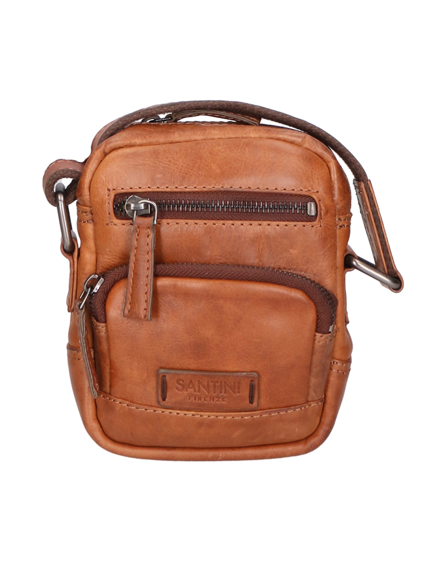 Borsa a tracolla unisex vera pelle Made in Italy SN5863147-TAN Santini Firenze