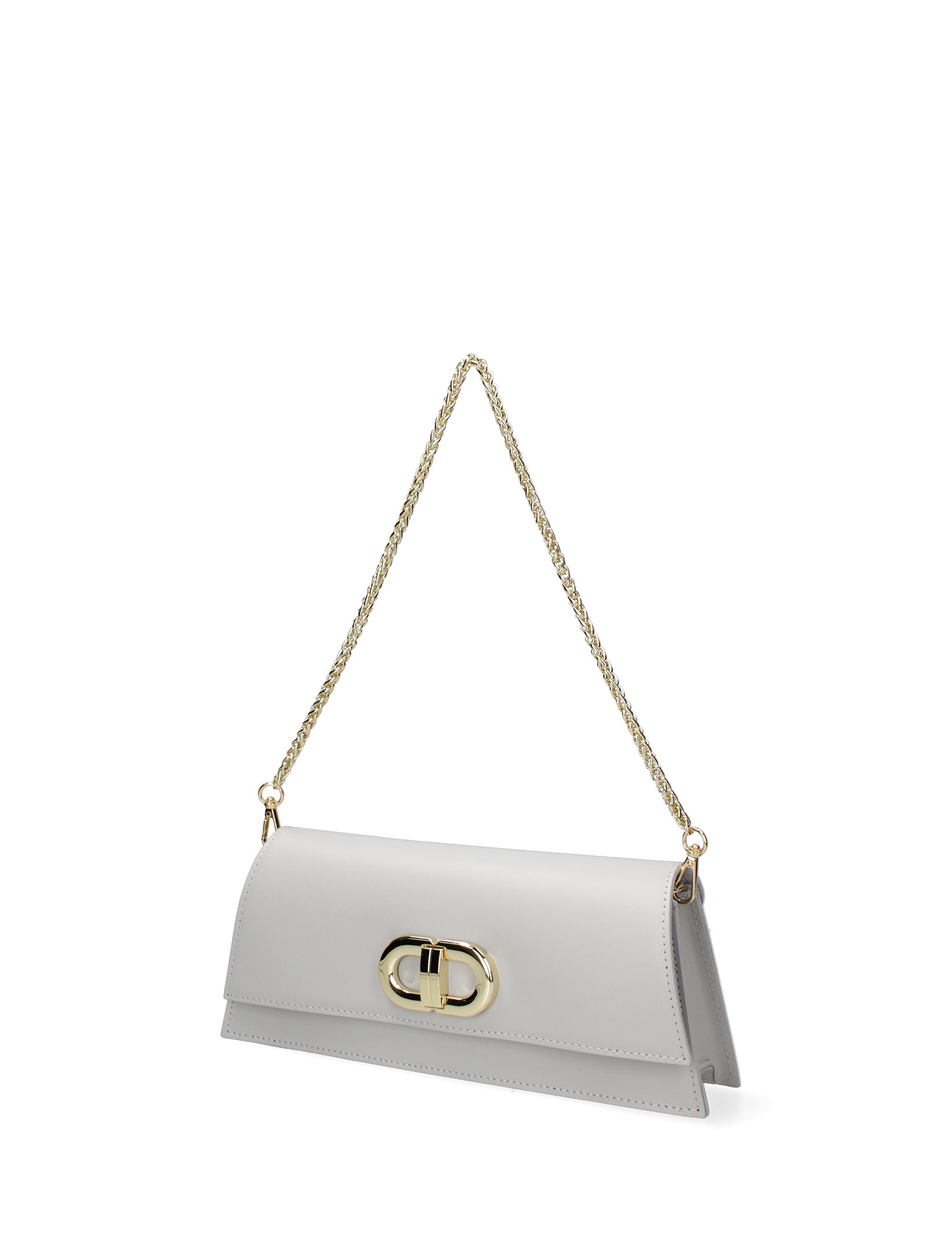 Borsa a spalla da donna Vera pelle 07313-L119 GRIGIO CHIARO Roberta Rossi