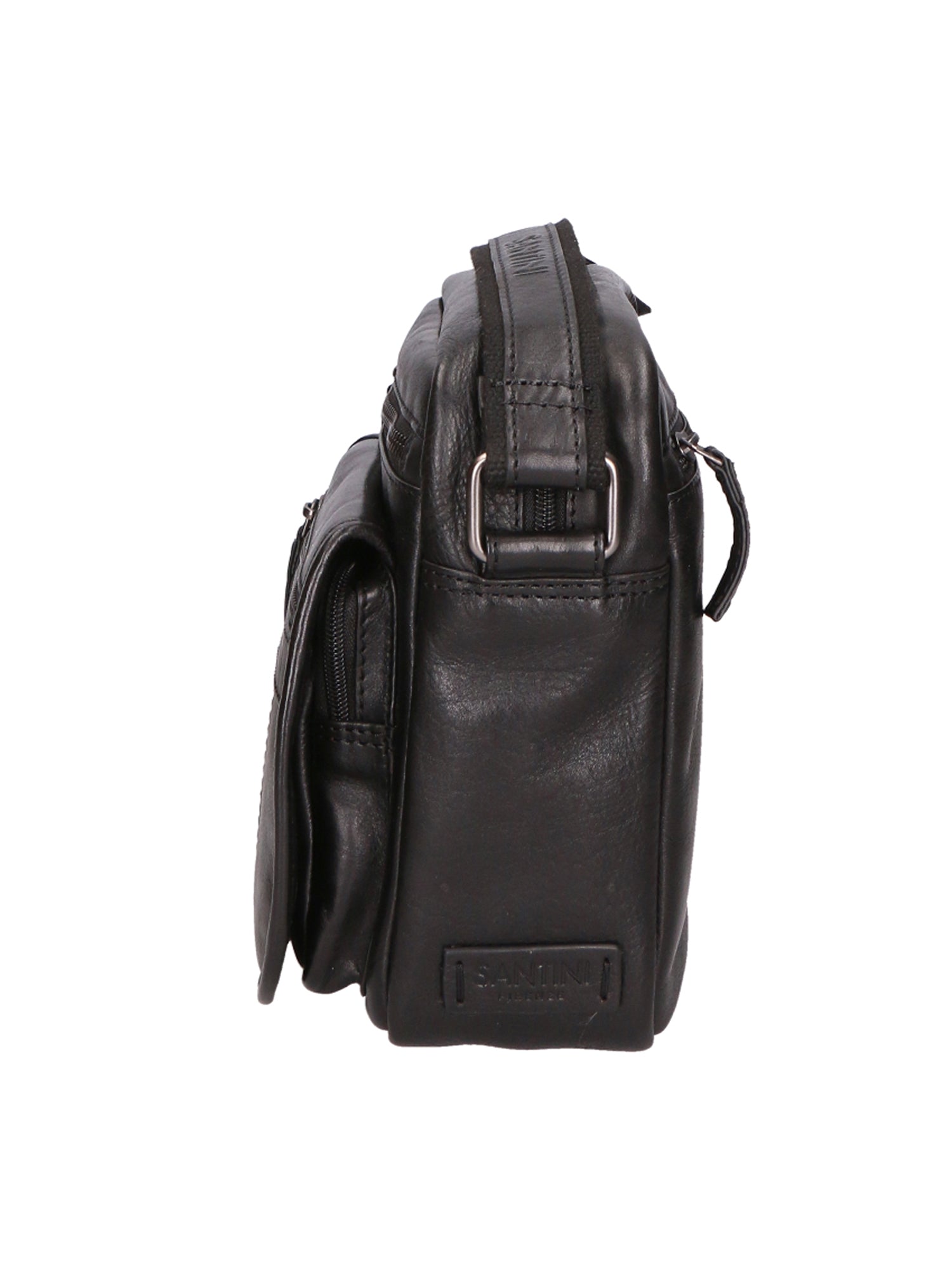 Borsa a tracolla unisex vera pelle 100% Made in Italy SN5862547-BLACK Santini Firenze