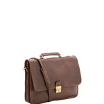 Borsa a mano unisex in vera pelle Made in Italy 4017-TESTA DI MORO Alessia Firenze