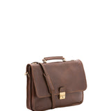 Borsa a mano unisex in vera pelle Made in Italy 4017-TESTA DI MORO Alessia Firenze