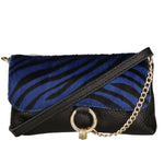 Safira Borsa a mano da donna Vera pelle 04760-ZEBRA BLU Gave Lux