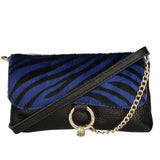 Safira Borsa a mano da donna Vera pelle 04760-ZEBRA BLU Gave Lux