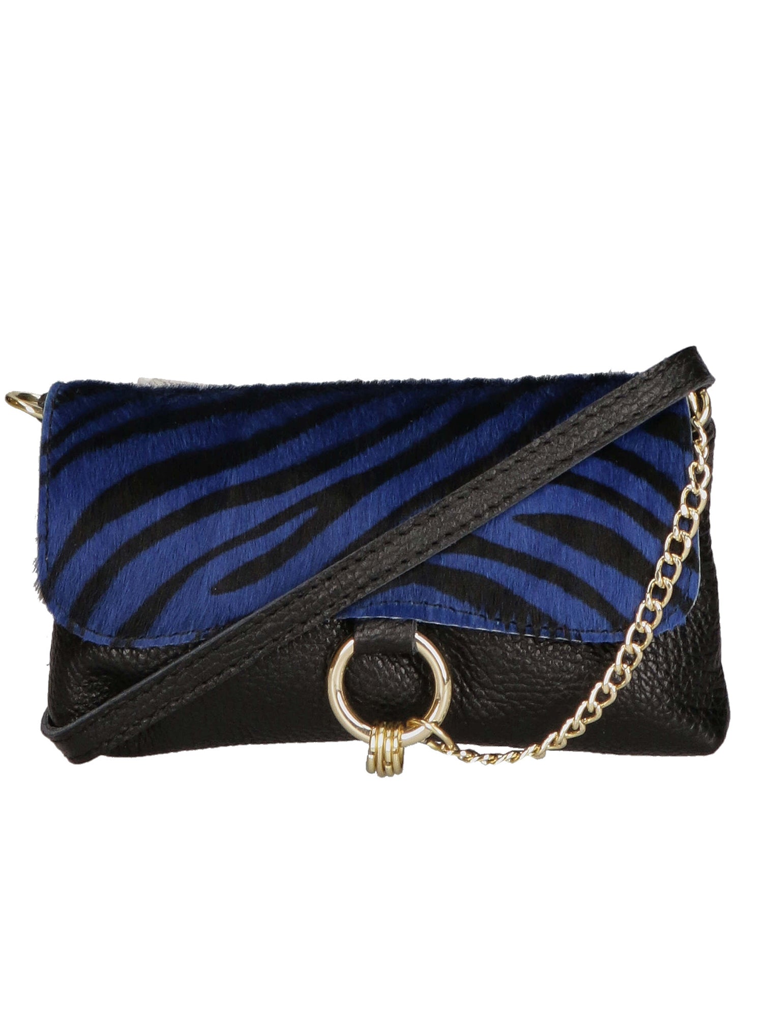 Safira Borsa a mano da donna Vera pelle 04760-ZEBRA BLU Gave Lux