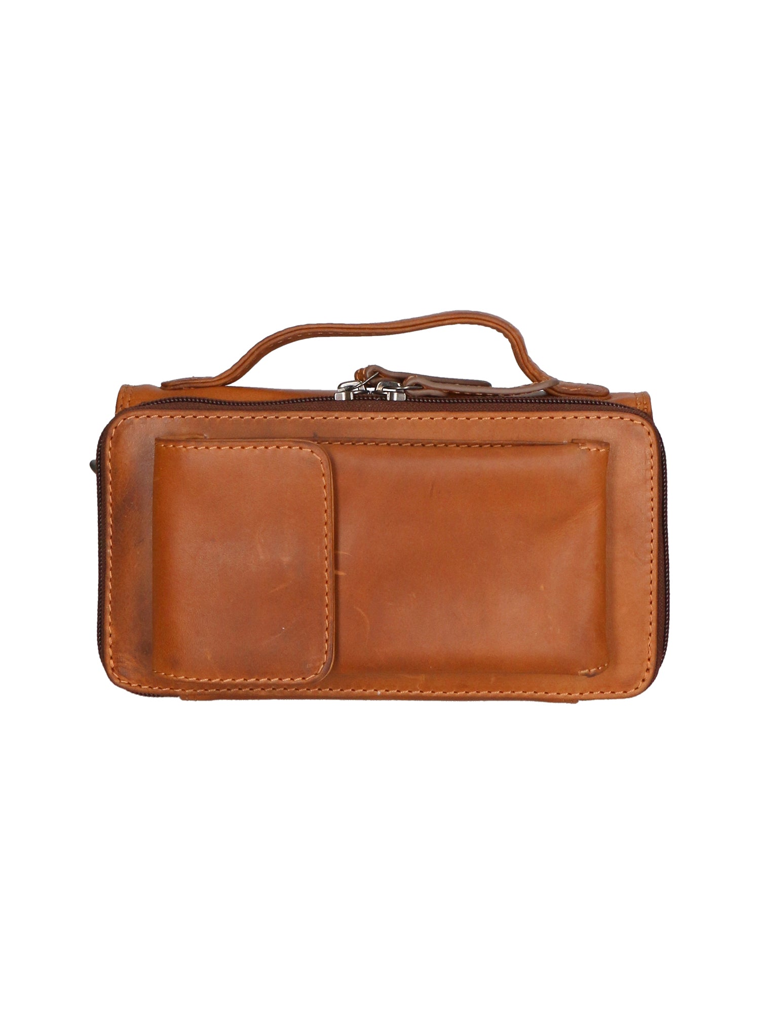 Borsa a tracolla da uomo in vera pelle RFID HILB-3351-CUOIO Hill Burry