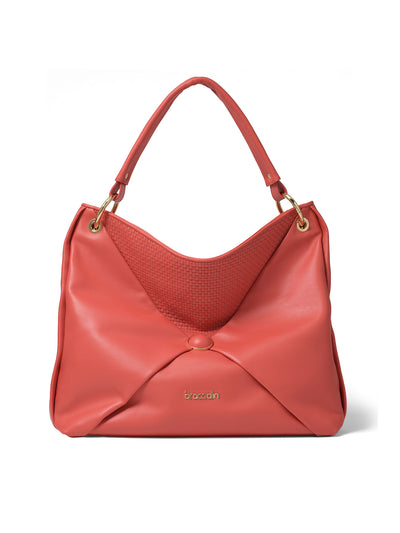 Aeliana Chic Borsa a spalla da donna 100% pelle B17204-ROSSO