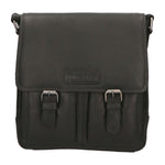 Borsa a tracolla da uomo 100% vera pelle HILB-3076-NERO Hill Burry