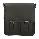Borsa a tracolla da uomo 100% vera pelle HILB-3076-NERO Hill Burry