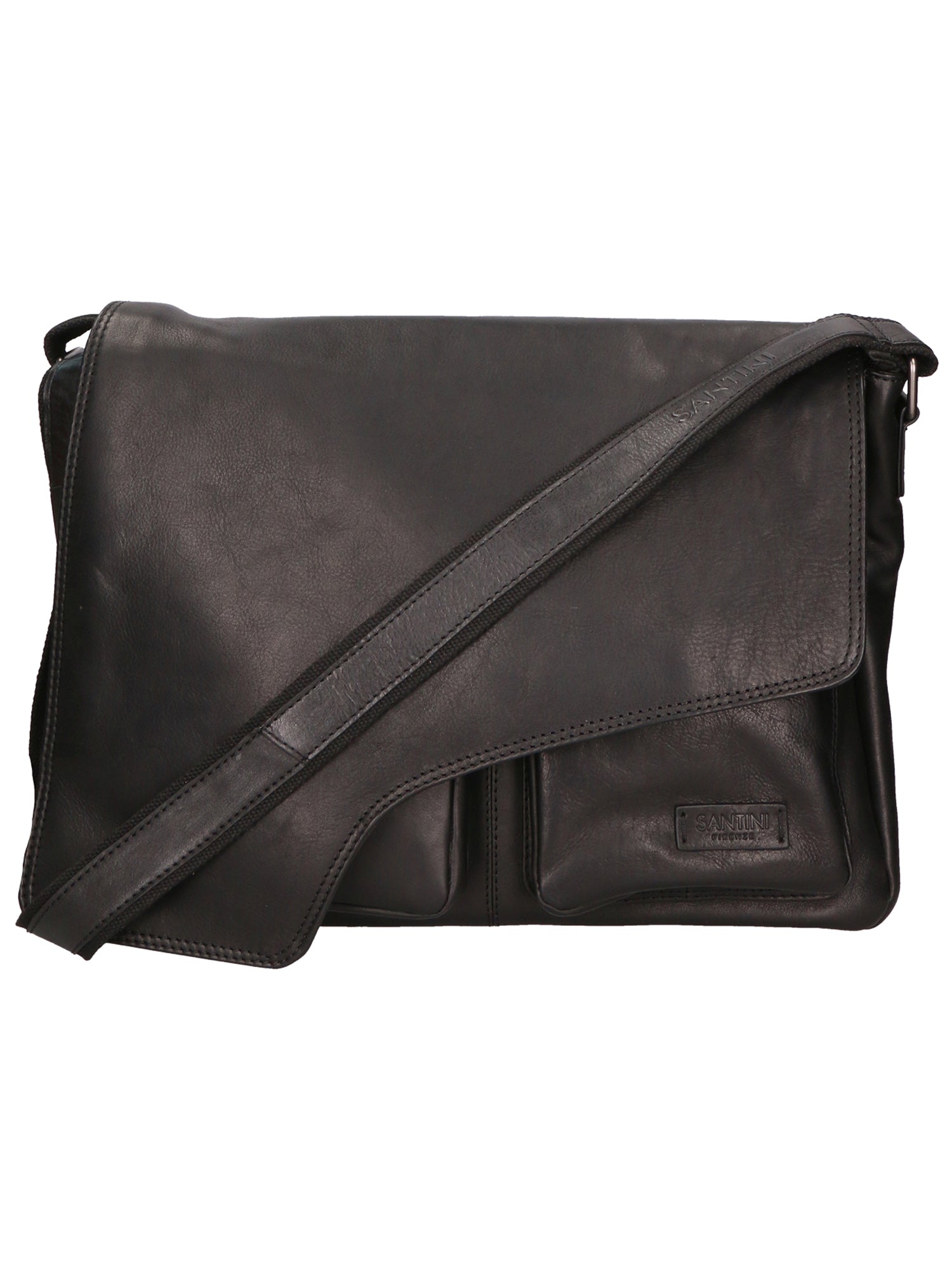 Borsa a mano unisex vera pelle Made in Italy SN5861947-BLACK Santini Firenze