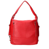 Anjelica women's shoulder bag convertible into a backpack in genuine leather, Made in Italy, 33x31x12 cm