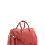 Borsa da viaggio unisex in vera pelle 100% cotone 4040-ROSSO Alessia Firenze