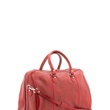 Borsa da viaggio unisex in vera pelle 100% cotone 4040-ROSSO Alessia Firenze