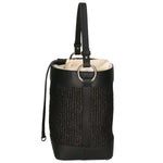 Borsa a secchiello da donna Misto pelle e tessuto MYB-05165-SS-12+S28 NERO My Best Bag