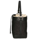 Borsa a secchiello da donna Misto pelle e tessuto MYB-05165-SS-12+S28 NERO My Best Bag