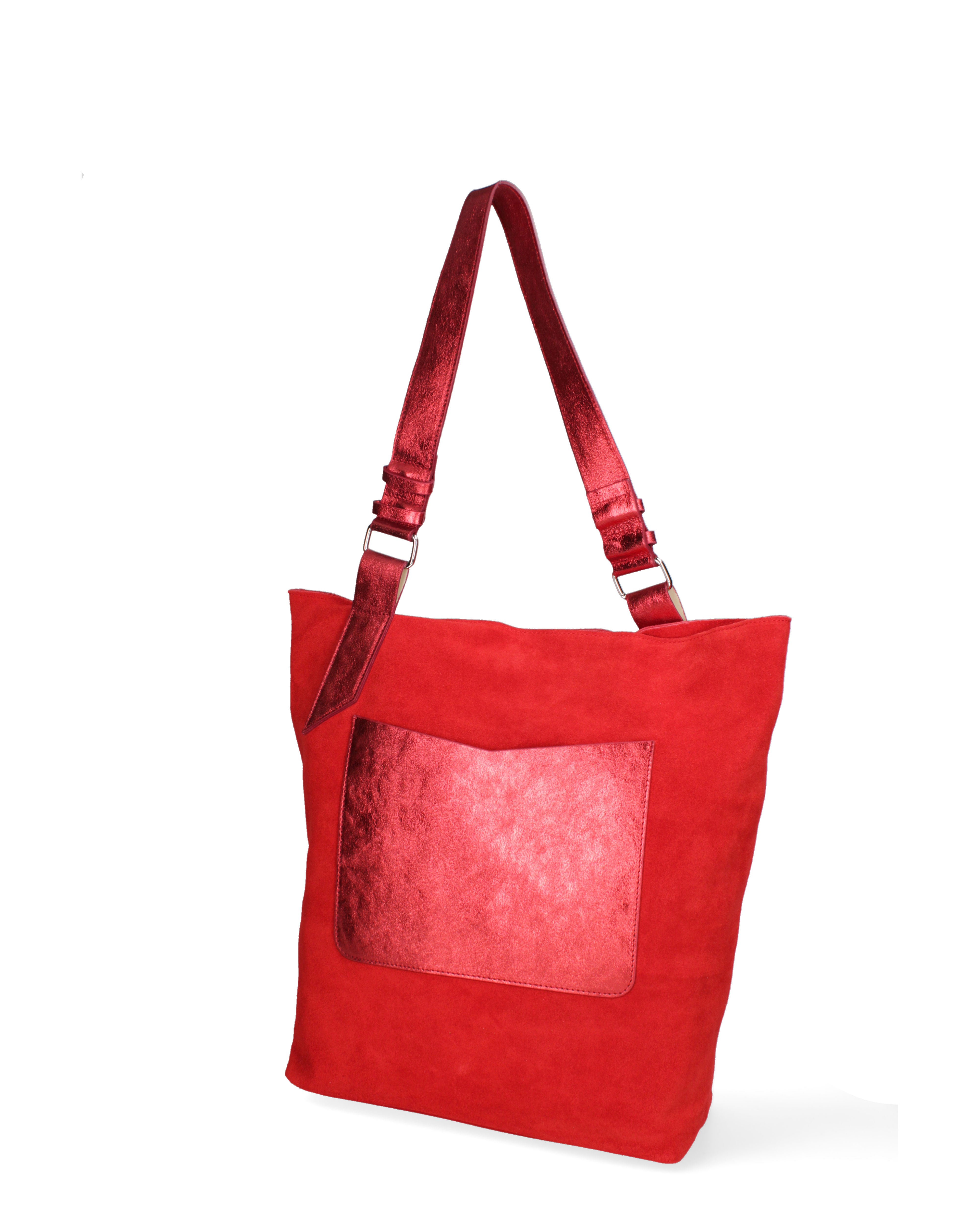 Borsa a spalla da donna Vera pelle 07312-D17 ROSSO+L032 Roberta Rossi