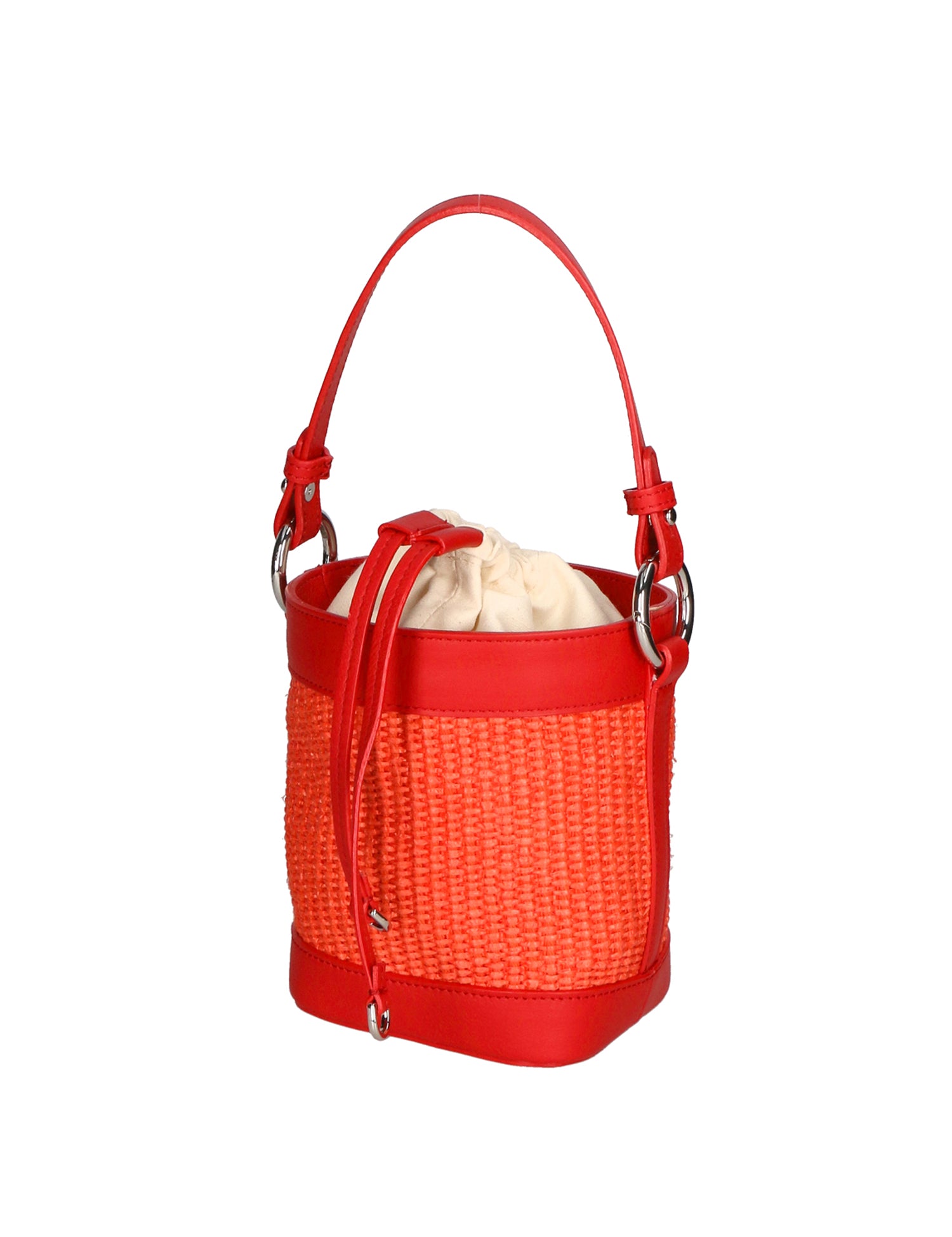 Borsa a secchiello da donna Misto pelle e tessuto MYB-05166-SS-534+S42 CORALLO My Best Bag