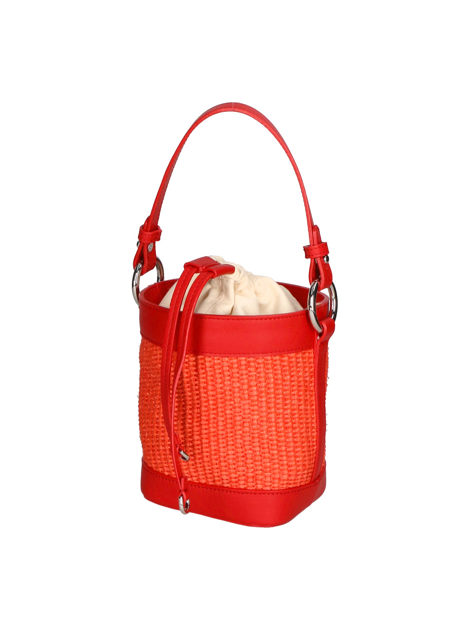 Borsa a secchiello da donna Misto pelle e tessuto MYB-05166-SS-534+S42 CORALLO My Best Bag