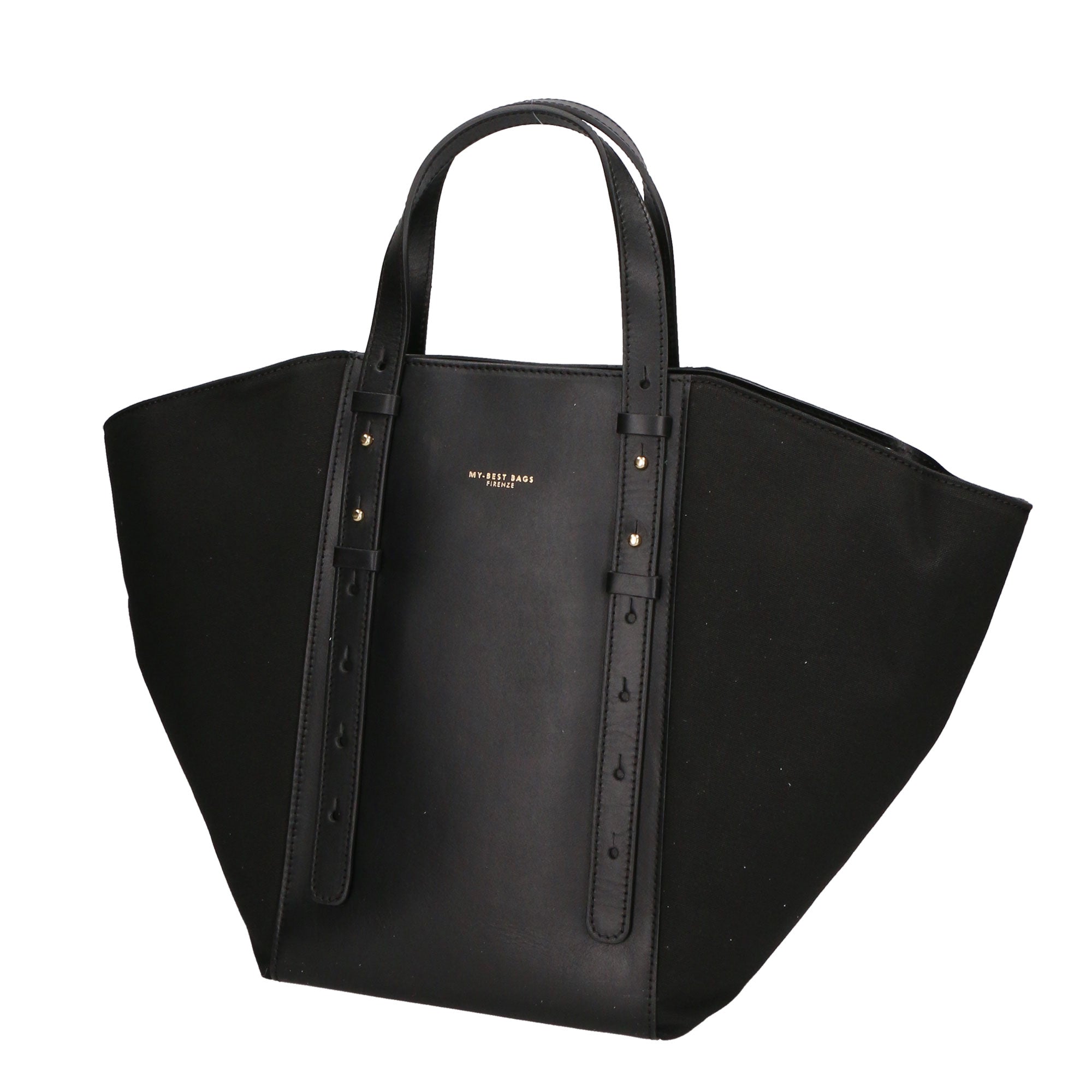 Borsa a mano da donna Vera pelle e suede MYB-7030-SS-NERO+VACCHETTA NERO My Best Bag