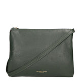Borsa a tracolla da donna 100% pelle MYB-6049-FW-D14 VERDE SCURO DARK GREEN My Best Bag