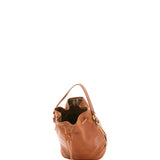 Unisex-Beuteltasche aus echtem Leder, hergestellt in Italien, 24 x 30 x 16 cm