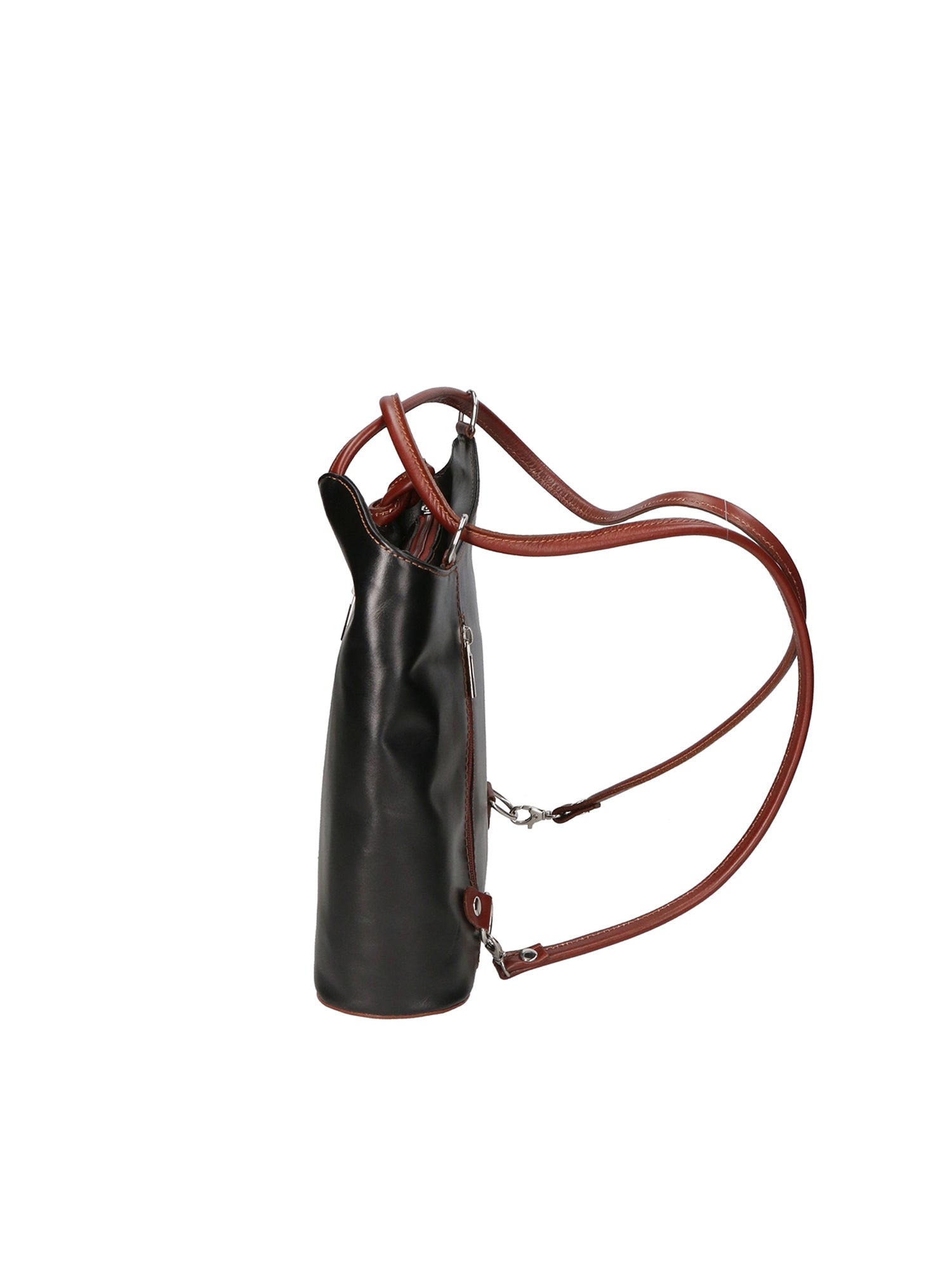 Fabiola Borsa a spalla da donna 100% pelle 9039-NERO MARRONE Gave Lux