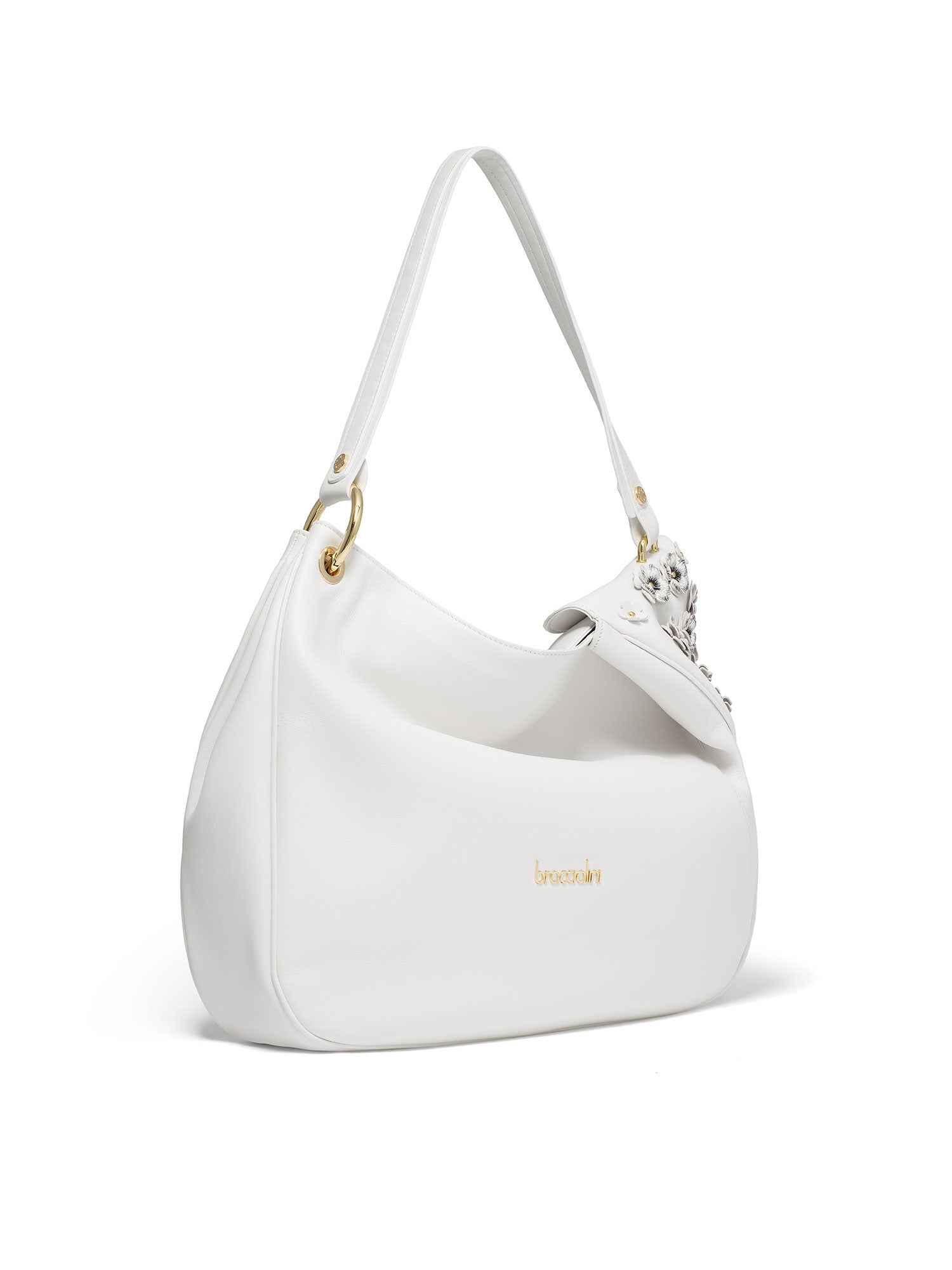 Elowen Plus Borsa a spalla da donna Vera pelle B17242-BIANCO Braccialini