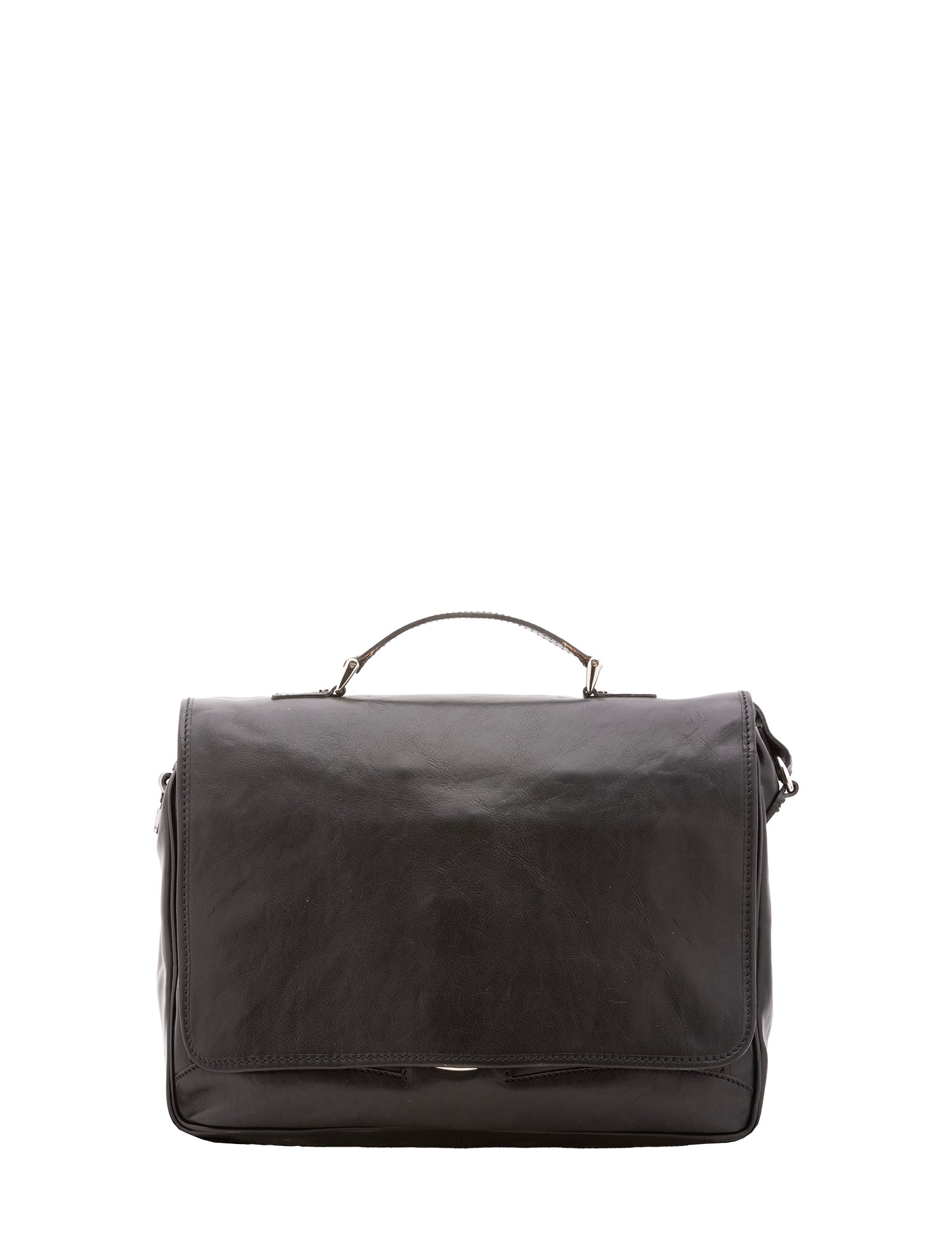 Borsa a mano unisex in vera pelle Made in Italy 4576-NERO Alessia Firenze