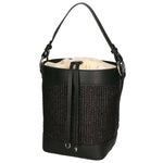 Borsa a secchiello da donna Misto pelle e tessuto MYB-05165-SS-12+S28 NERO My Best Bag
