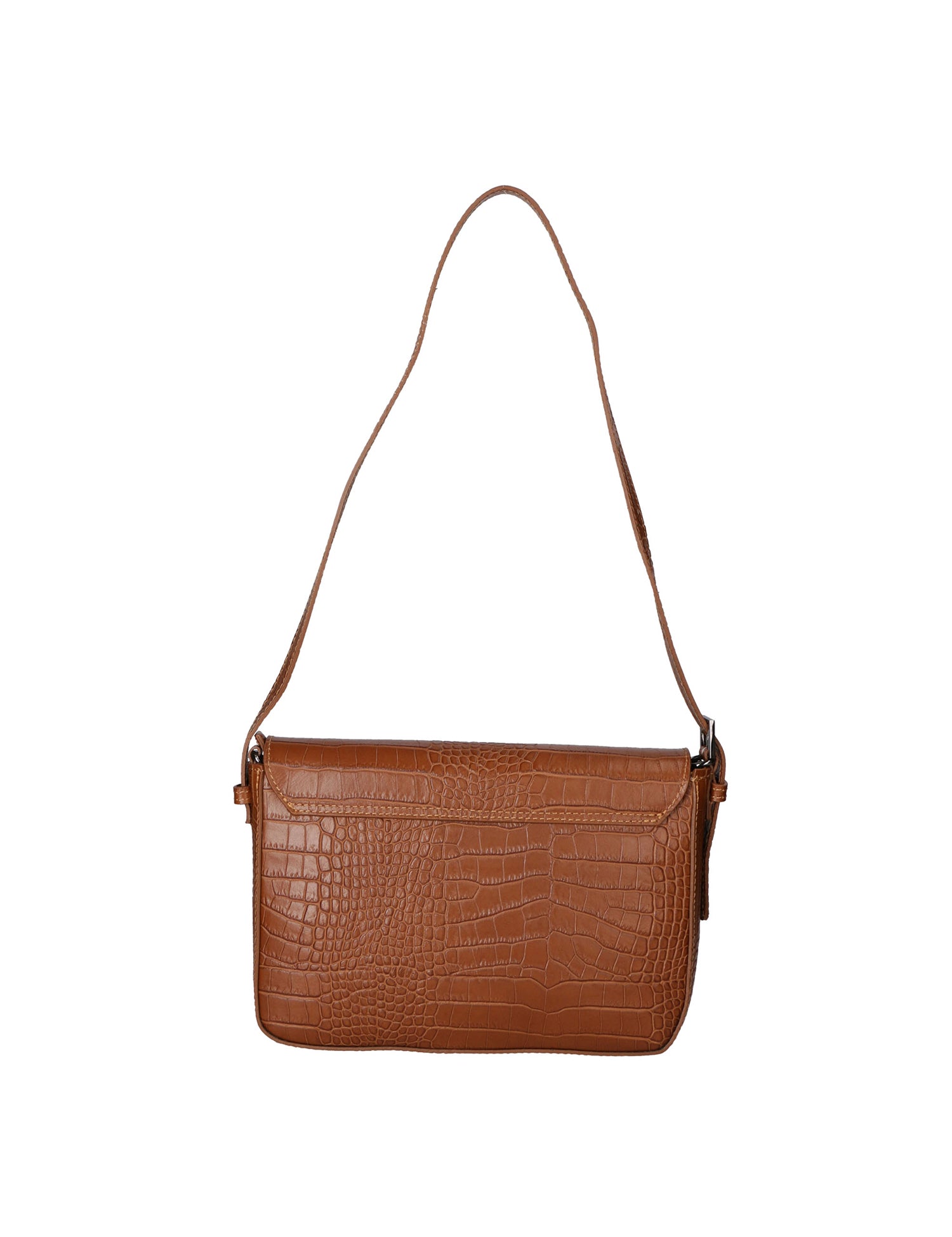 Azzurra Borsa a spalla da donna Vera pelle croco 05699-C17 CUOIO COGNAC Gave Lux