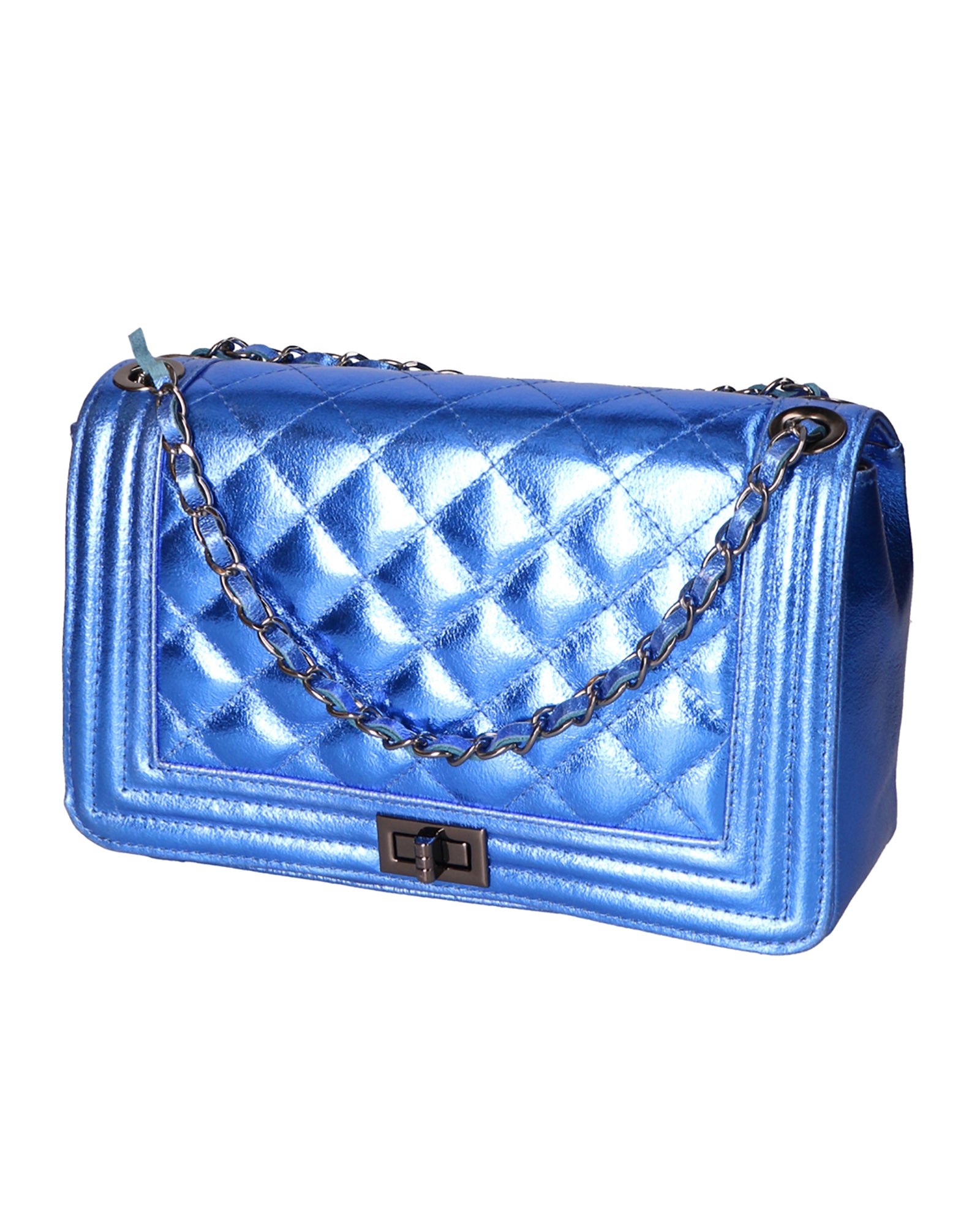 Azura Borsa a tracolla da donna Vera pelle 1138-BLU ELETTRICO Gave Lux