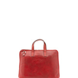Borsa a mano unisex in vera pelle 100% cotone 4453-ROSSO Alessia Firenze