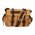 Melania Borsa a spalla unisex Canvas e vera pelle ZG3016-CUOIO COGNAC Gave Lux