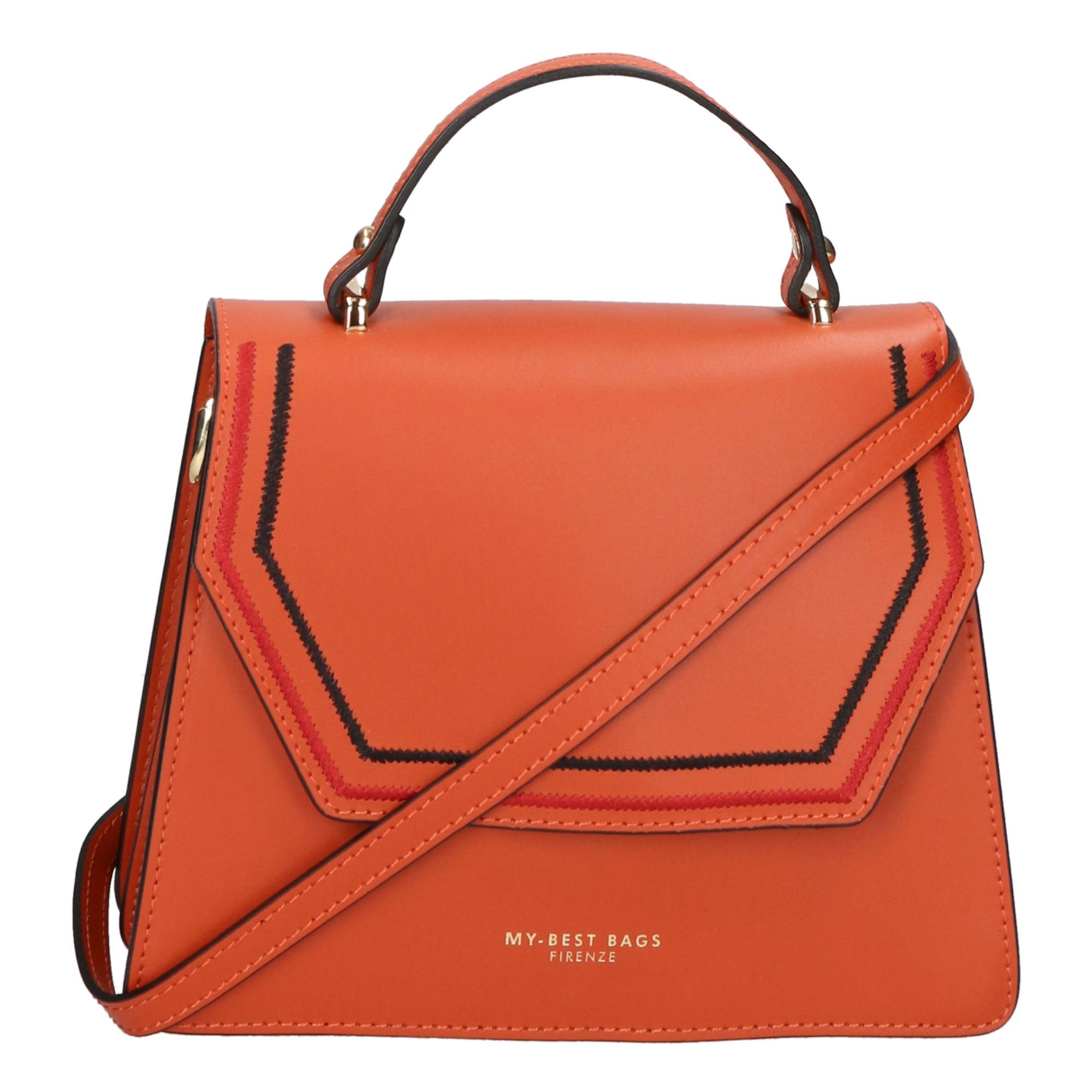 Borsa a mano da donna 100% vera pelle MYB-6004-FW-L311 MATTONE My Best Bag