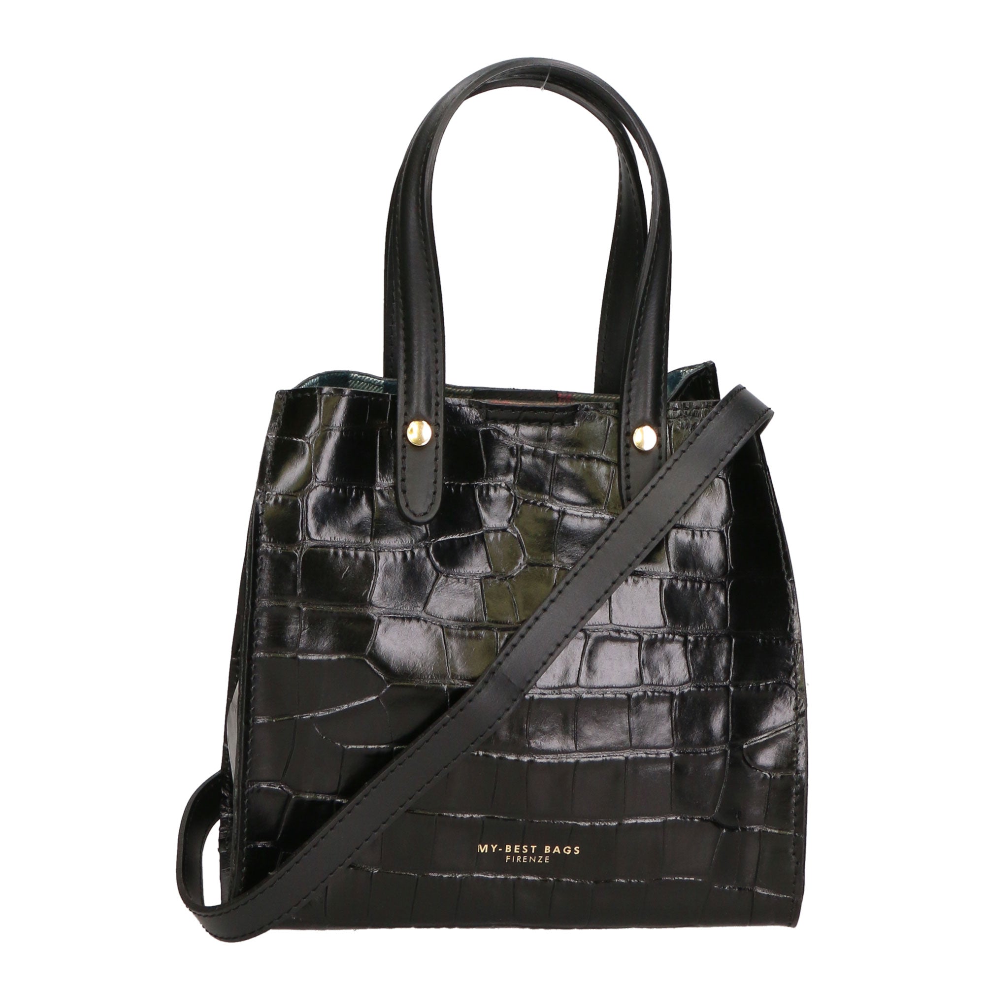 Borsa a mano da donna Pelle Croco Stampata MYB-6027-FW-C28 NERO My Best Bag