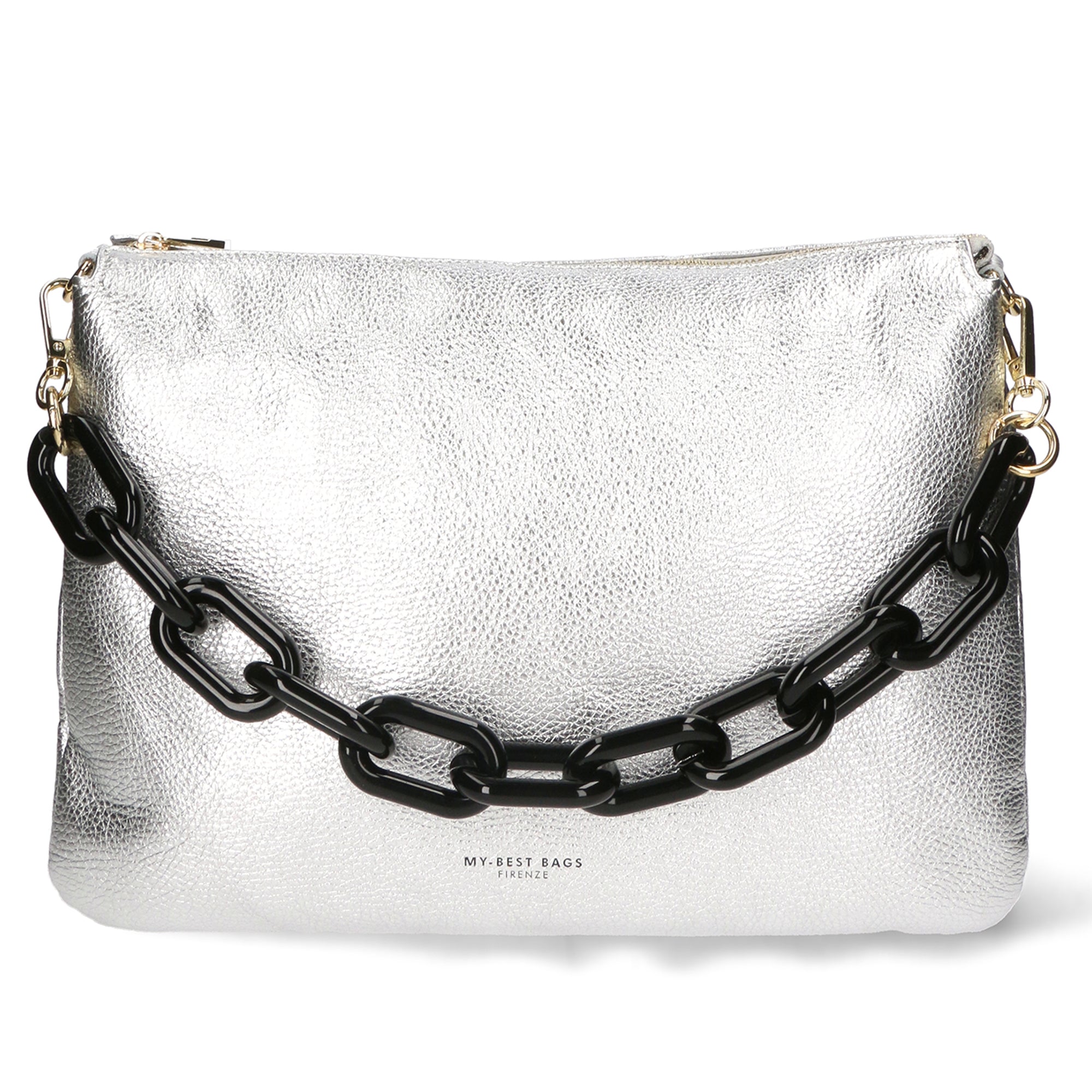 Borsa a tracolla da donna Vera pelle MYB-8019-FW-ARGENTO My Best Bag