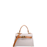 Borsa a mano da donna 100% vera pelle 07221-D86 GRIGIO CHIARO+D44 CUOIO Roberta Rossi