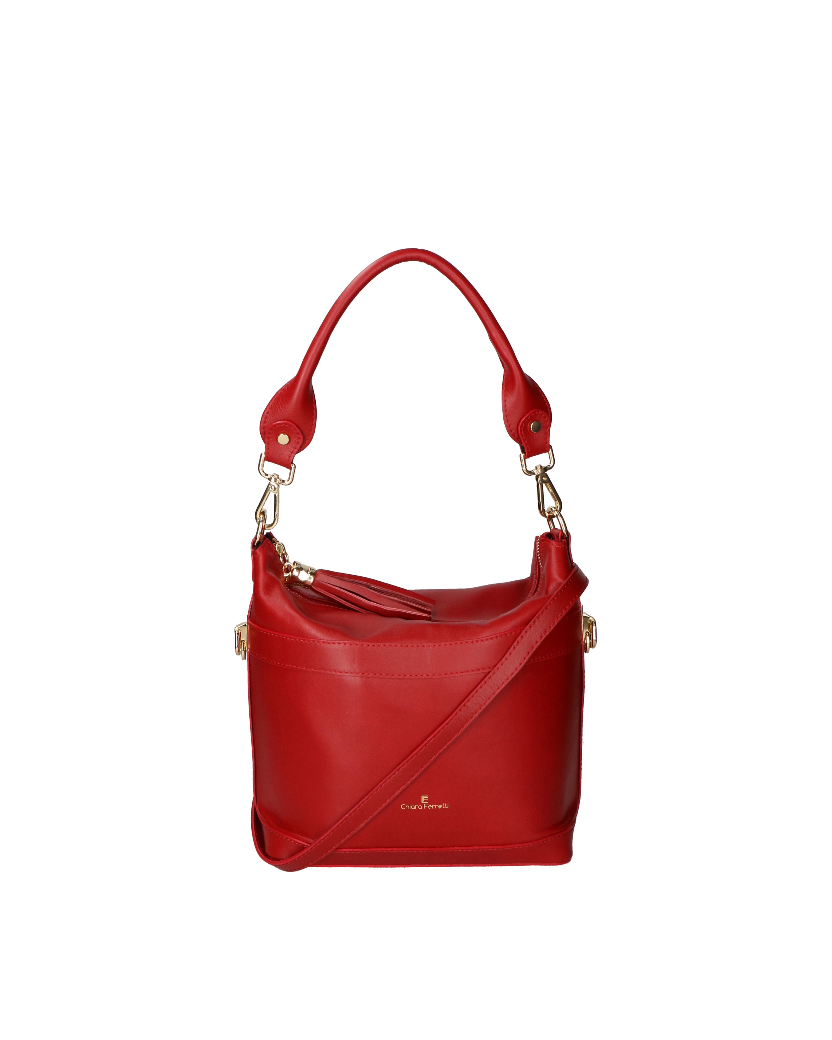 Elowen Elite Borsa a spalla da donna Vera Pelle 03824-10 ROSSO SCURO Chiara Ferretti