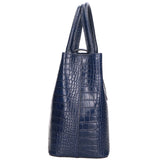 Letizia Borsa a mano da donna Pelle stampata croco 06542-BLU SCURO Gave Lux