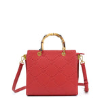 Borsa a mano da donna 100% pelle vegana PU GGB019RED Gabriella G Firenze